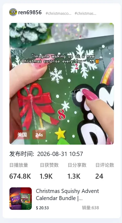 TikTok圣诞盲盒捏捏爆款